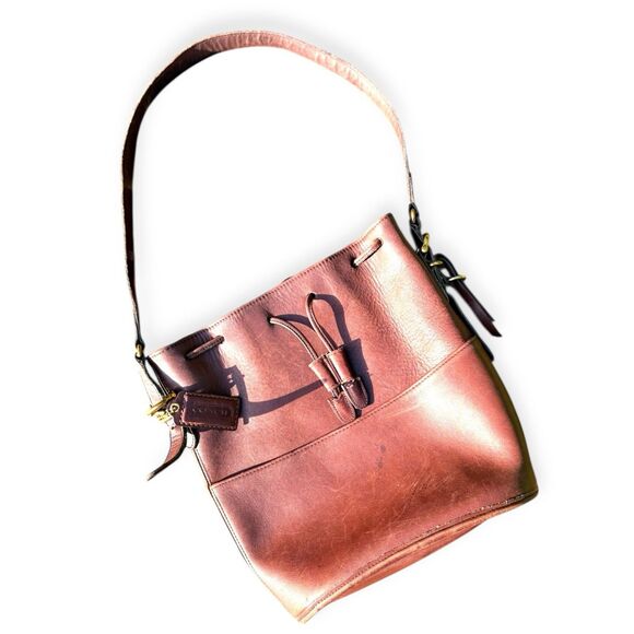 Vintage Coach 9814 Legacy Brown Leather Drawstring Bucket Bag USA - Picture 2 of 8